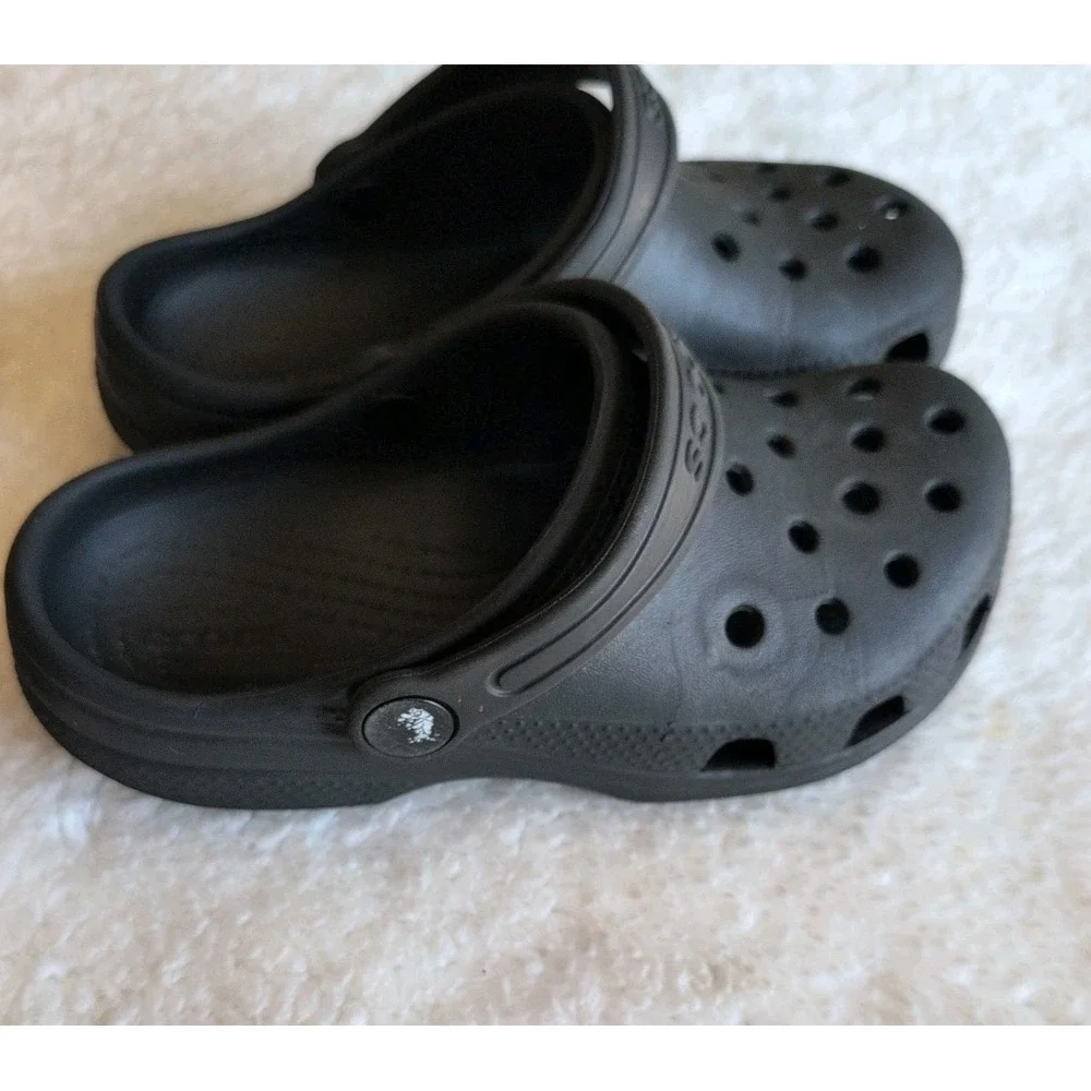Crocs Classic Shoes Size C 13 Clogs Black Young Boys Or Girls GUC